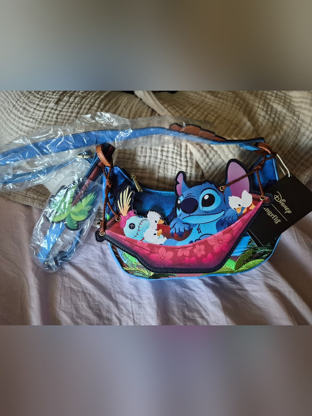 NWT Loungefly Disney Lilo & Stitch Camping Cuties Hammock Crossbody Bag